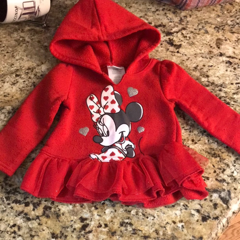 Red Minnie Mouse toddler girls pullover 18 months